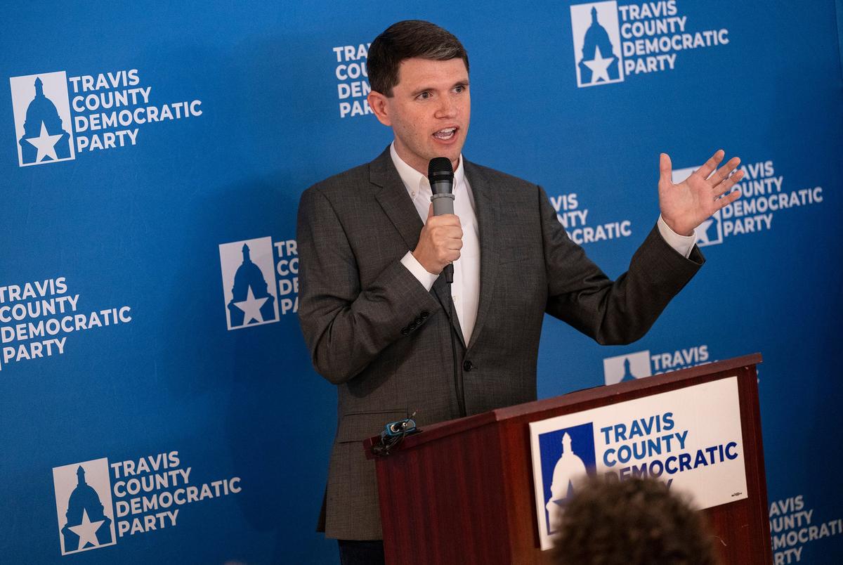 James Talarico speaking at a rally